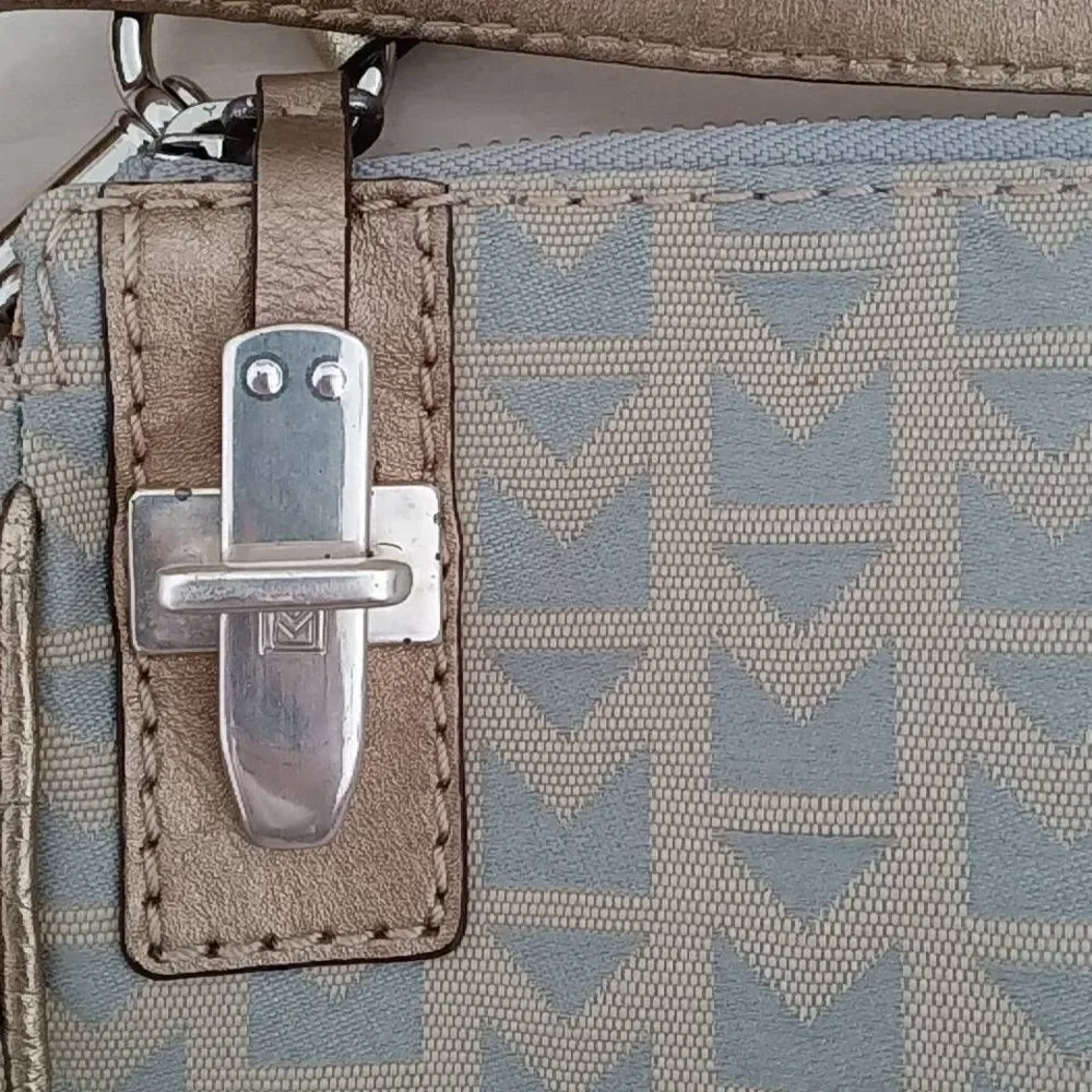 Michael Michael Kors Women's Allover Print Silver Crossbody Bag Green